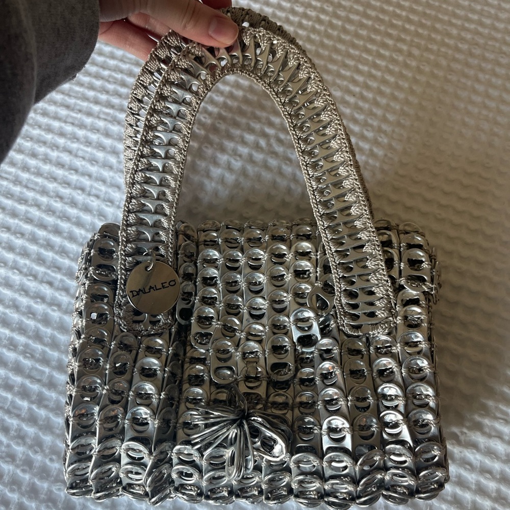 Silver Chainmail Shoulder Bag with Upcycled Design